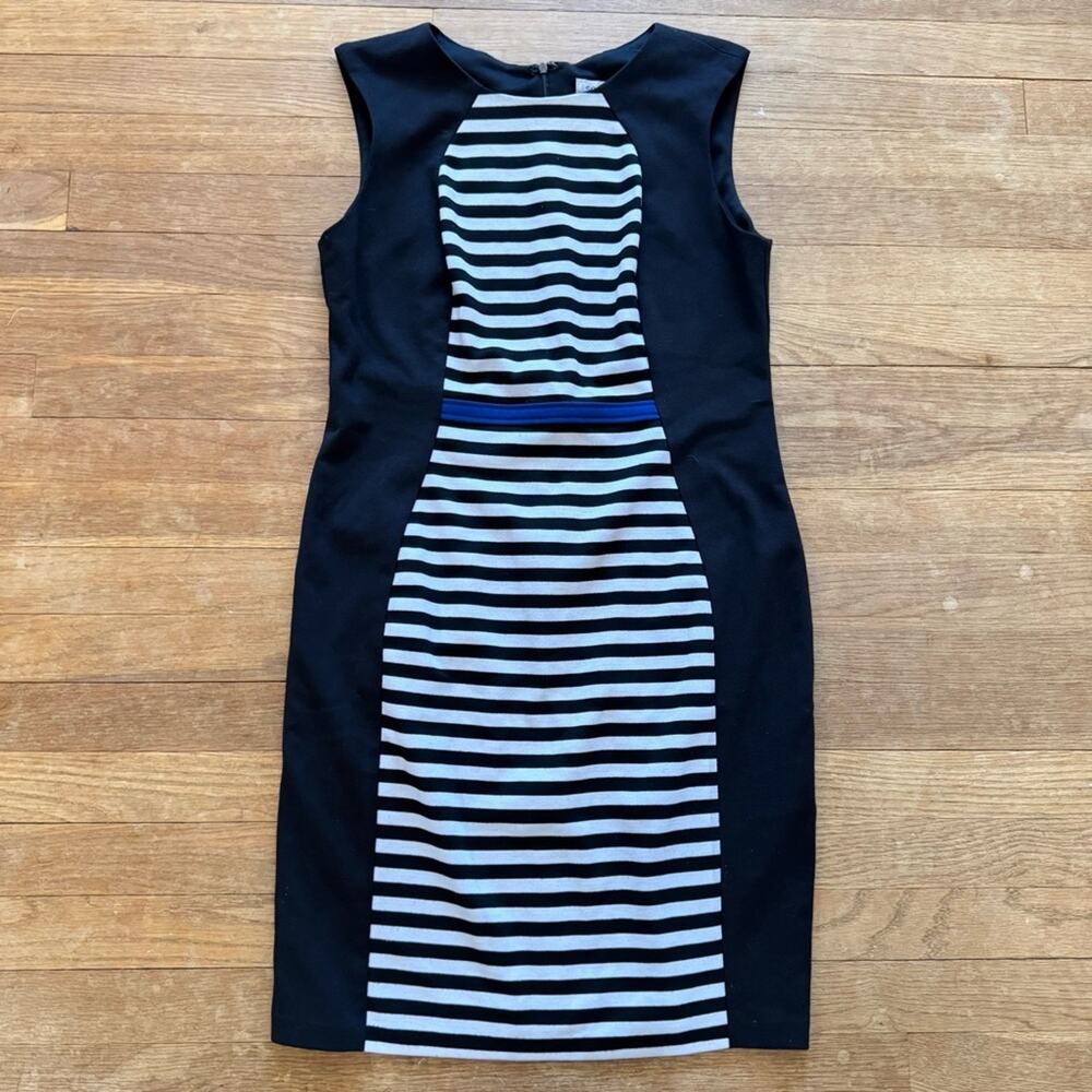 Sophia Christina black white sleeveless knee length sheath dress size 10
 b26